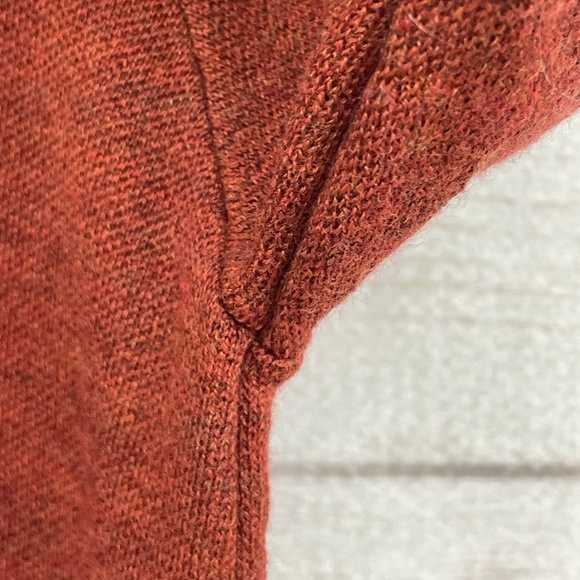 Garnet Clothiers Men Orange Rust merino Wool Quarter Zip Sweater Sueded Medium - Picture 8 of 12